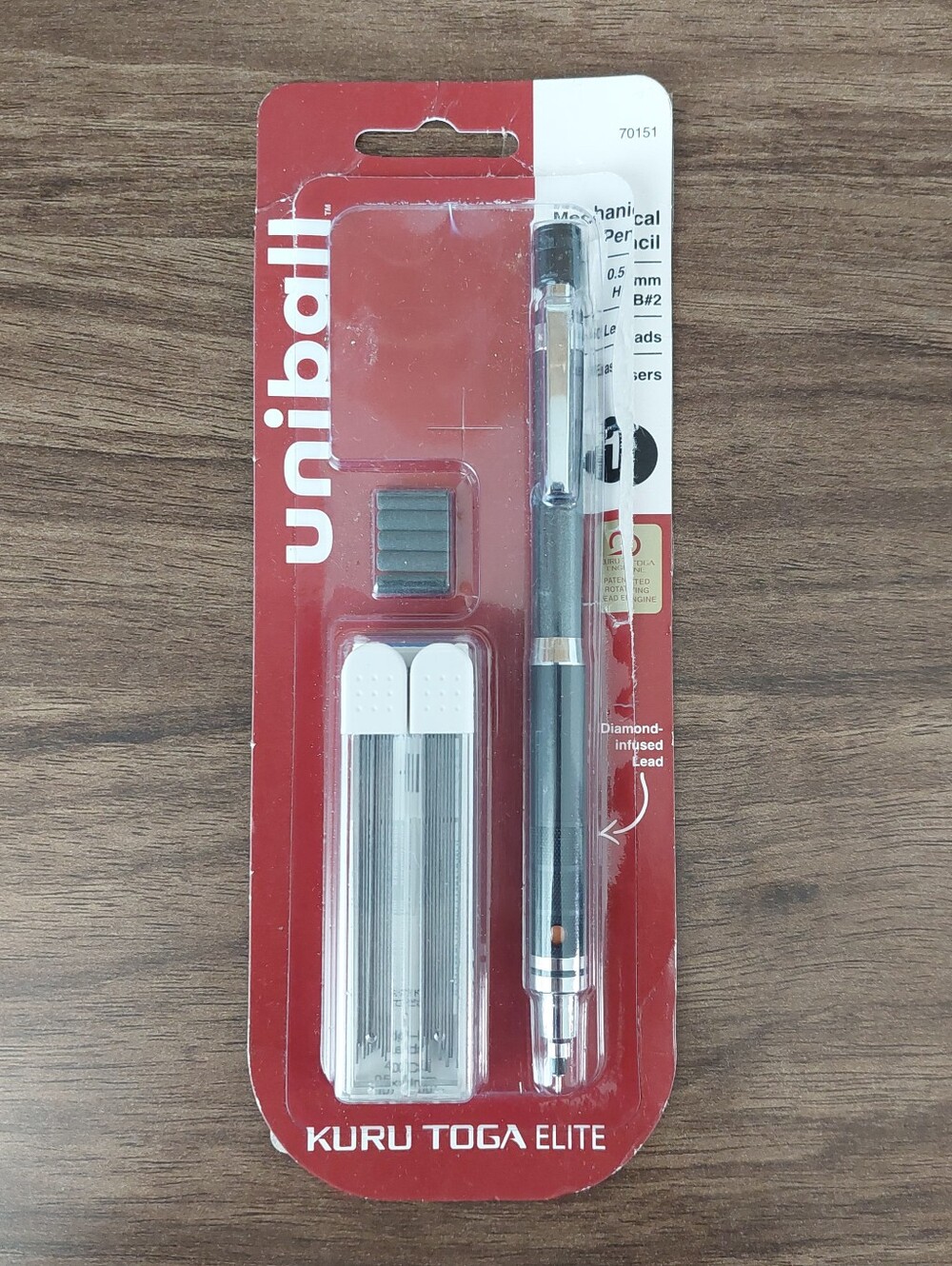 Uniball Kuru Toga Elite Mechanical Pencil With Eraser And Lead Refill